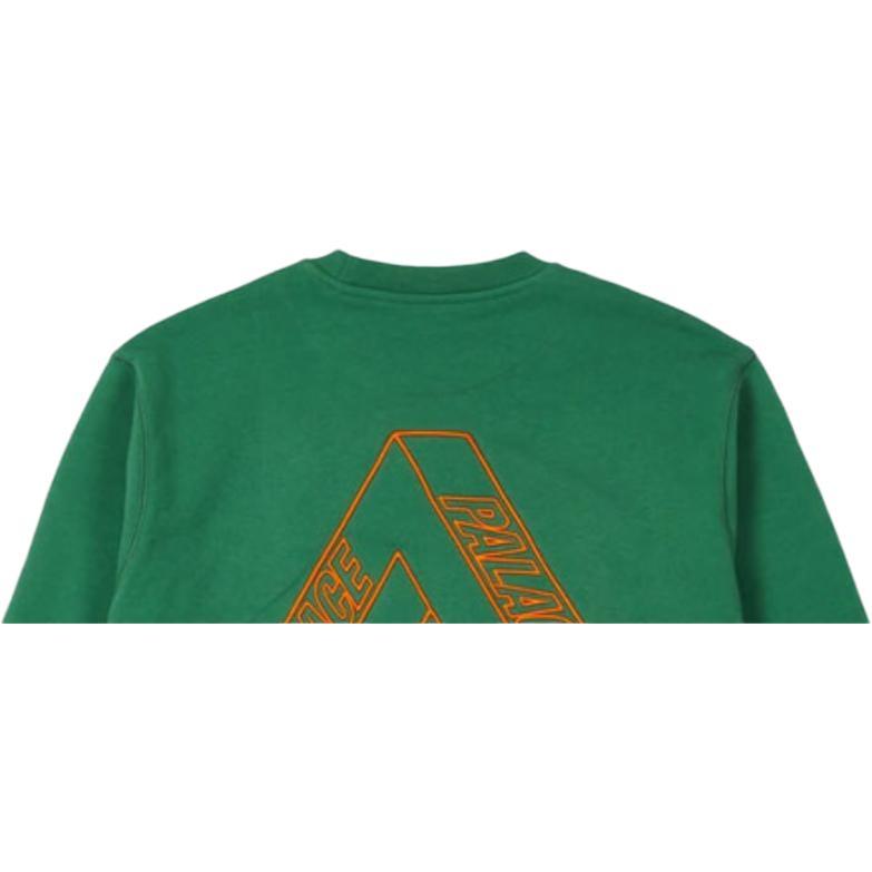 Palace Outliner Designer Crew Neck Sweatshirt With Triangle Print Unisex Sweatshirt Green P20CS141