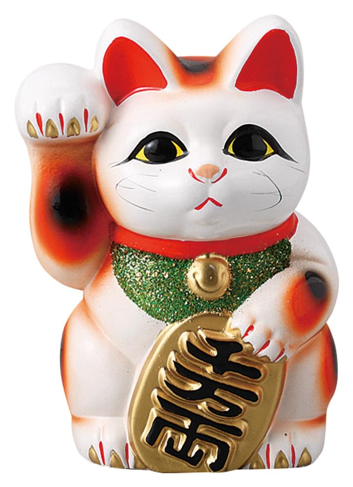 11 X 10 X 16 Cm Oval Size Right Brings Tokoname Made In Japan Ale-net Maneki-neko (Lucky Cat) - (H) - White, Cat, 5, Handed, Money, Ceramic, Ware,