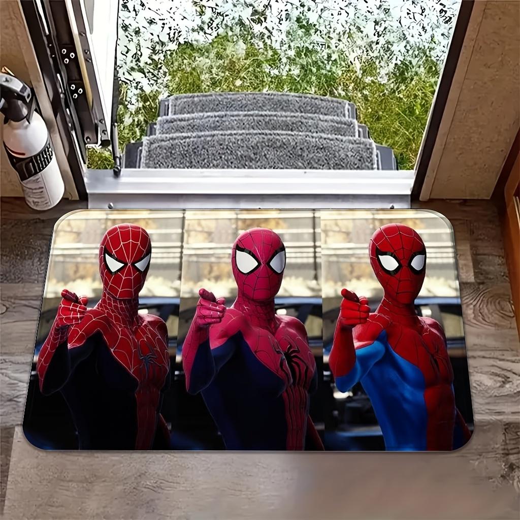 Marvel 1pc Cartoon Print Doormat, Spider-Man Classic Red and Blue Suit Pointing Forward Dynamic Pose Pattern, Easy to Clean, S