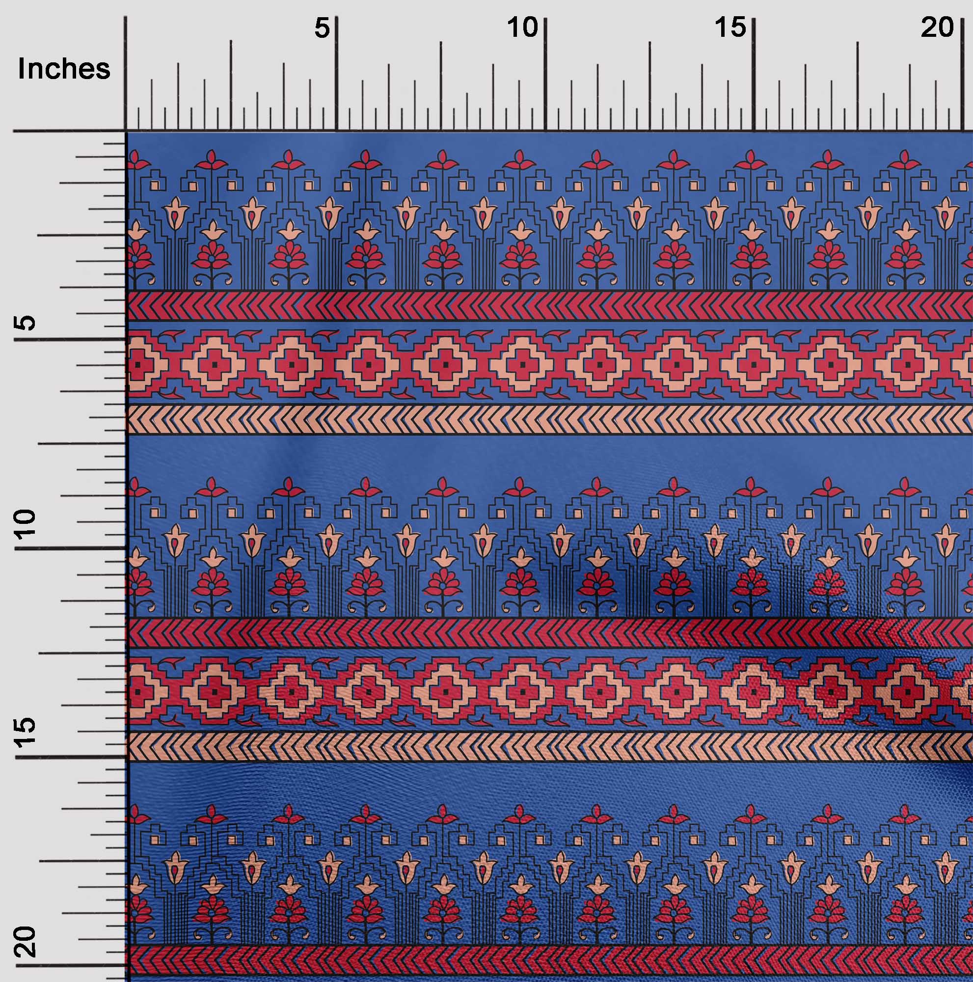 

OneOone Cotton Flex Тканина з геометричним і квітковим декором з принтом BTY 40 дюймів 42 Inch - Viscose Chiffon королівський синій колір