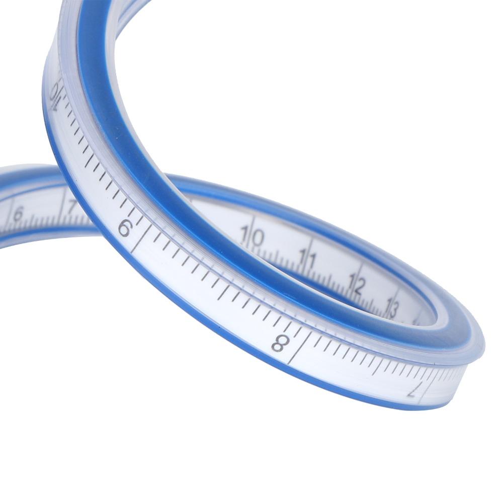 Double Side Plastic Metric Ruler Bendable Soft Measuring Tool Durable Flexible Curve Ruler  Drawing