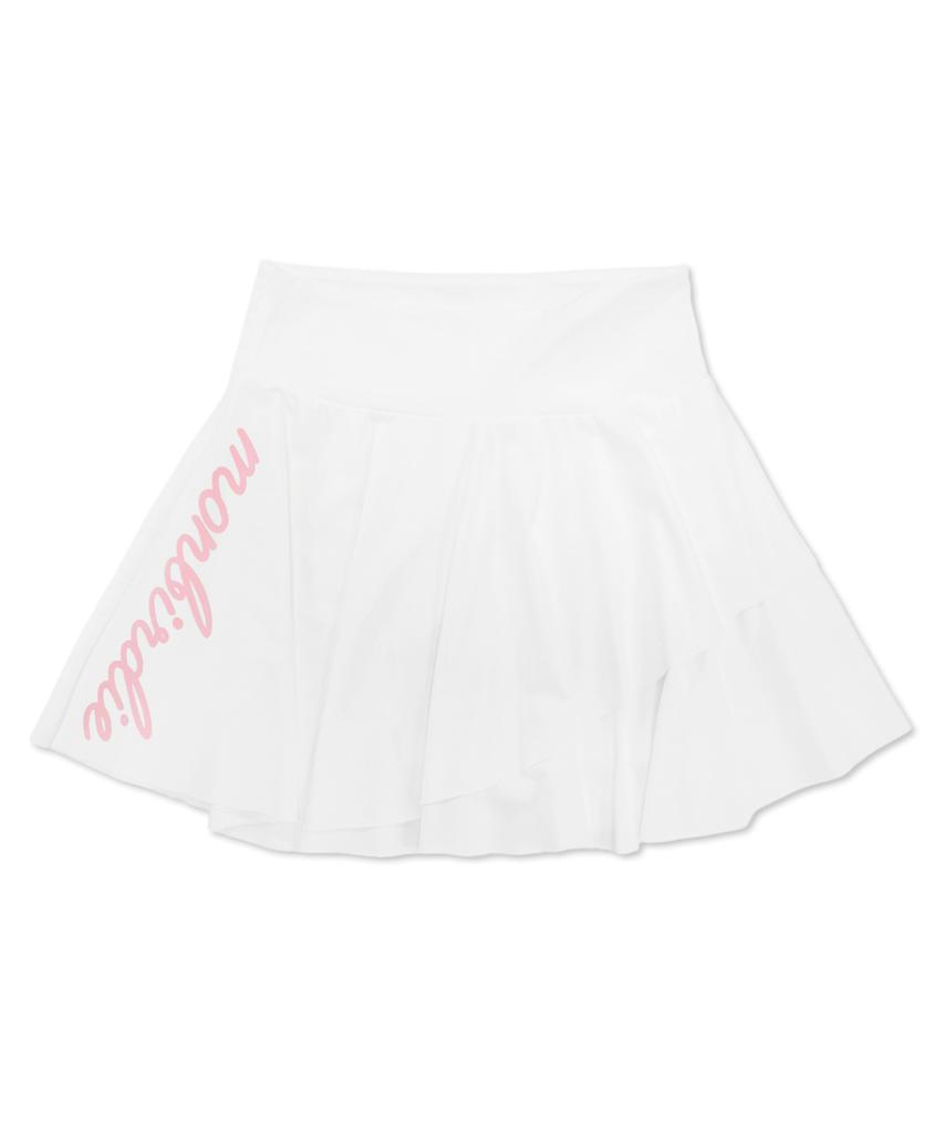 Mongbirdy Golf Cooling Double Layer Flare Skirt (Upf50+) White