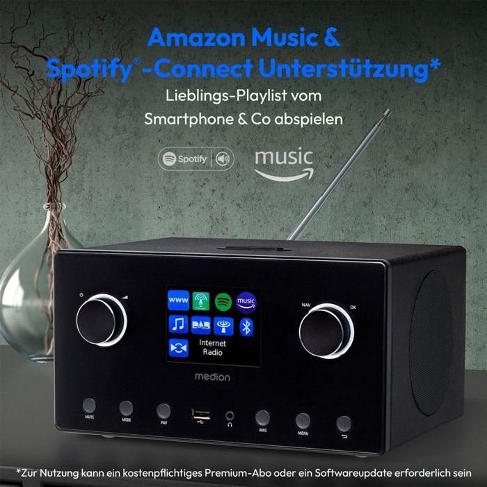 Radio Internet – MEDION MD89295 – 2x7,5W RMS + 15W Subwoofer – DAB+, FM, Bluetooth – Écran couleur – Noir