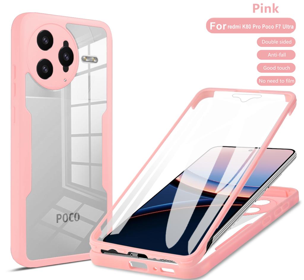 360 Celotělový Průhledný Kryt Přední+Zadní Pro Xiaomi Mi Poco F7 Pro PocoF7 Poko Little F7 Ultra 5G Silikonový Nárazuvzdorný Kryt