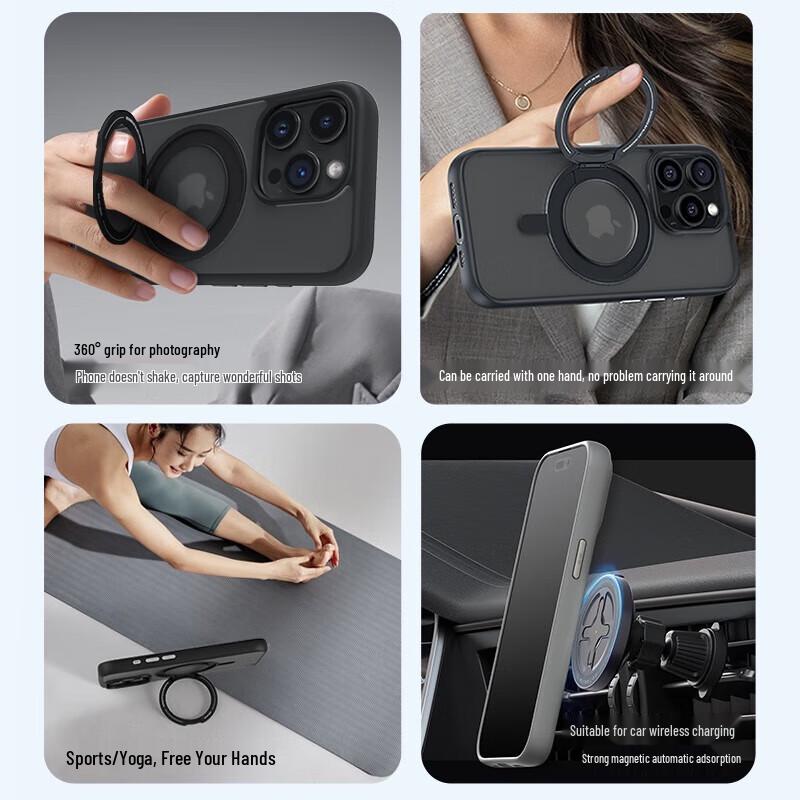 Mr. Blue Gorilla Magnetic Kickstand Anti-Drop Case for iPhone 15 Pro