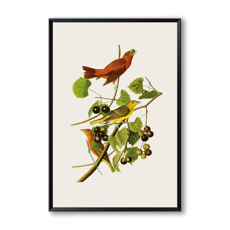 Elegant Poetry Bird On the Tree Modern Simple Nordic  A4 Canvas Painting Art Print Poster Wall Paintings Bedroom Home Decoration
