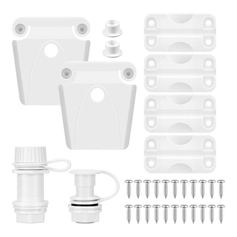 A25F-Ice Chest Replacement Parts Kit For Igloo-Cooler Components Including Plastic Hinges, Latch Posts, Drain Plug
