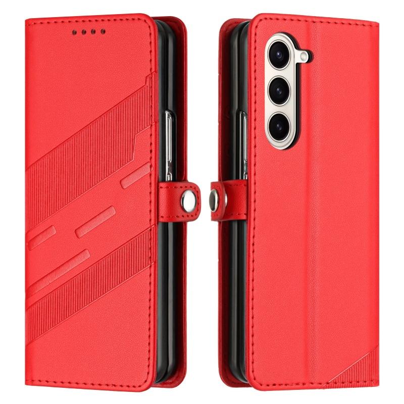 Thin Suede Flip Stand Leather Phone Case for Samsung Galaxy Z Fold 7 5G 6 5 4 3 Fold7 Fold6 Fold5 Fold4 Wallet Card Cover Coque