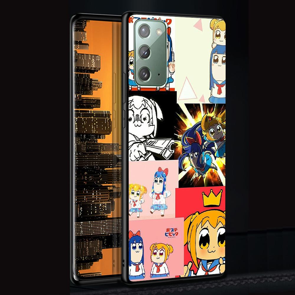 Pop Team Pipi Anime Case for Samsung Galaxy Note 20 Ultra 10 Lite 9 8 A53 A52 A12 S22 S21 FE S20 Plus Silicone Black Phone Cover