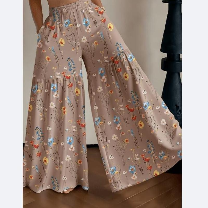 Women's Lightweight Floral Print Loose Wide-Leg Pants
