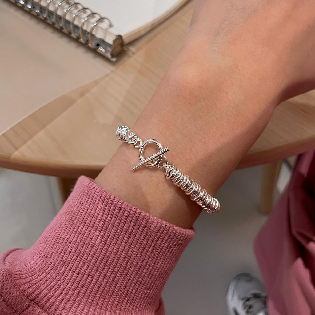 925 Sterling Silver Thai Silver Bracelet for Women Vintage Geometric Heart Love Lucky Punk Jewelry 2026 New
