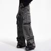 Jeans Gotici da Uomo Y2k Jeans Cargo con Tasche Grandi Streetwear Moda Gioventù Giapponese Campus Pantaloni Casual a Gamba Larga Uomo Abbigliamento da Uomo