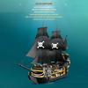 2900PCS Dark Phantom Pirate Ship Building Blocks Classic Ghost Ship Model Bricks Set With Light Mini Dolls Kids DIY Toys Gifts No Box