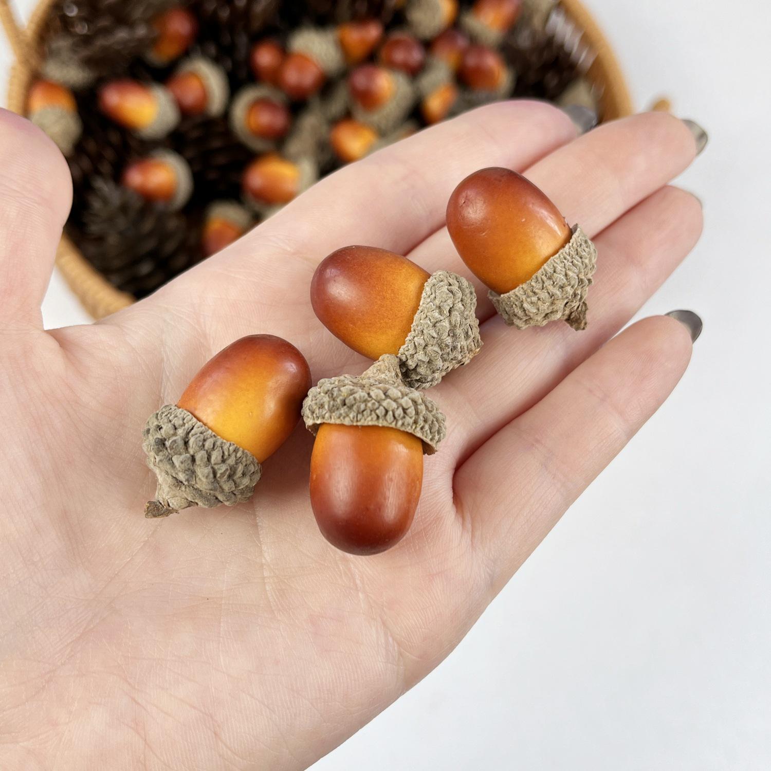 

Маленькие пенопластовые желуди, модели фундука для DIY украшений на Хэллоуин и Рождество жёлтый