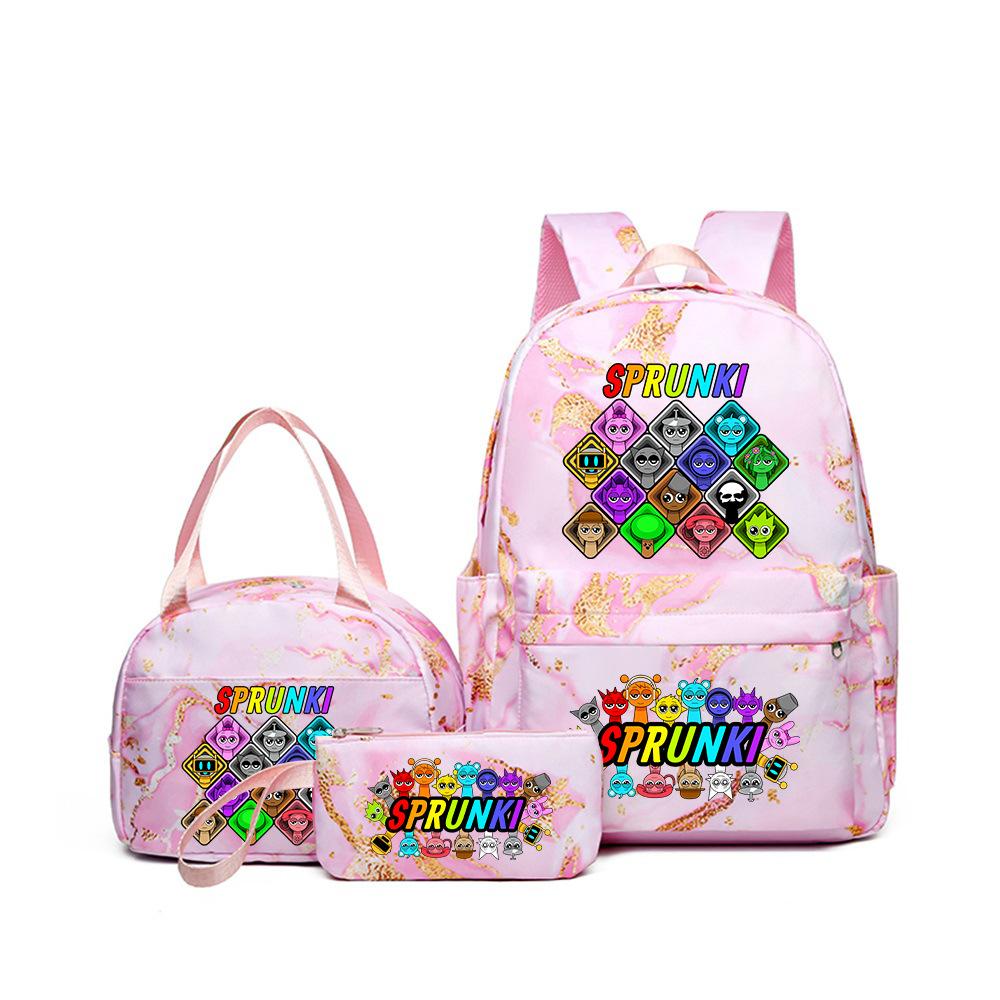 New Rhythm Box Heat Transfer Backpack Sprunki Music Game Primary and Secondary School Children's Schoolbag