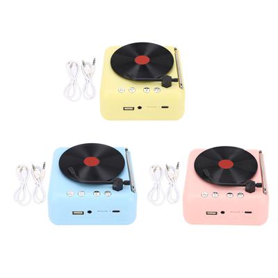 Bluetooth Speaker Retro Record Player Style HiFi Sound Quality BT5.0 Wireless Speaker