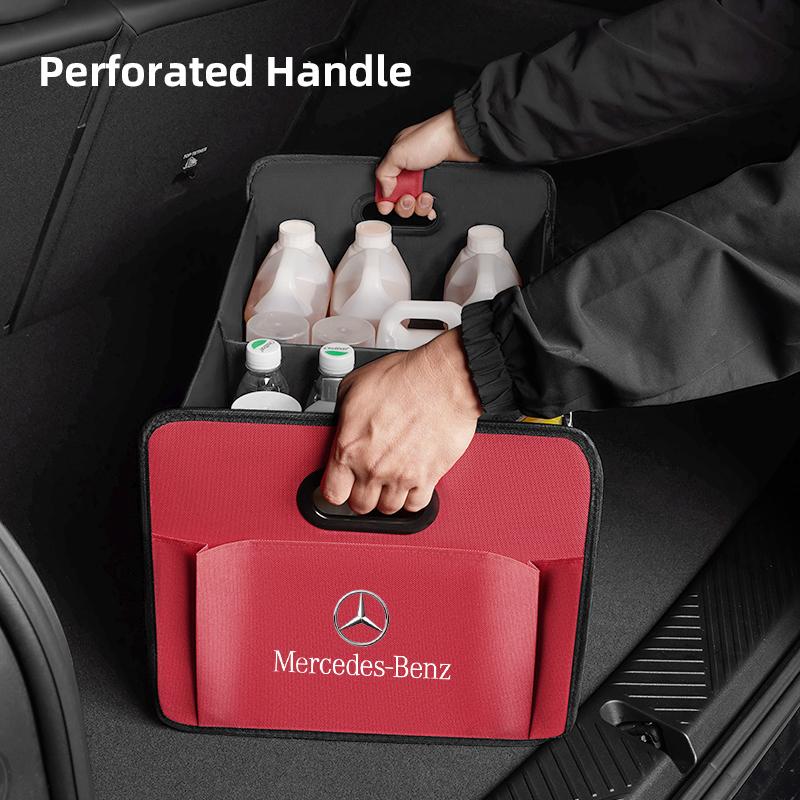 Large Capacity Leather Foldable Car Trunk Storage Box Auto Accessories For Mercedes-Benz GLC X253 X254 C-Class W205 W206 A-Class CC1