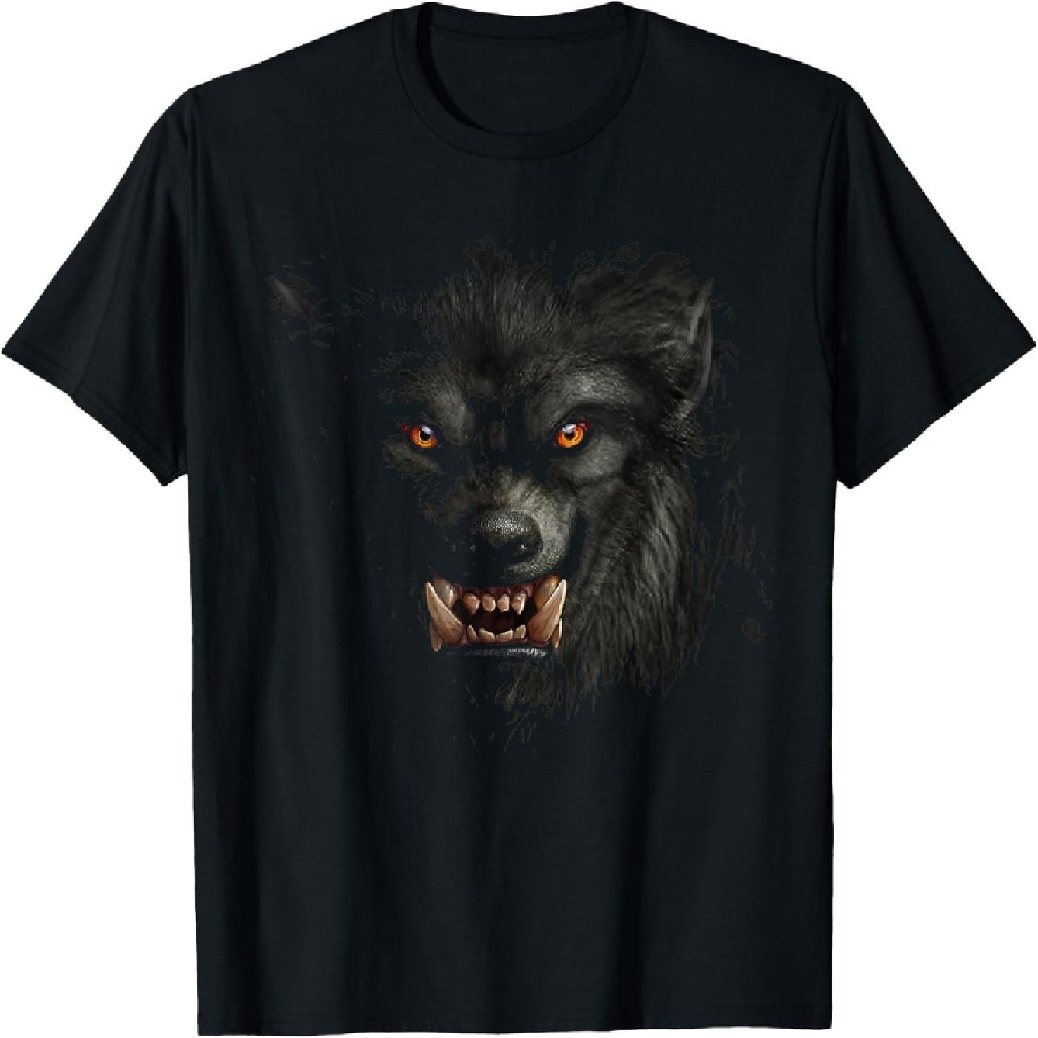 

Werewolf Face Scary Halloween Design Adult Mens Womens T-Shirt XXXXXL