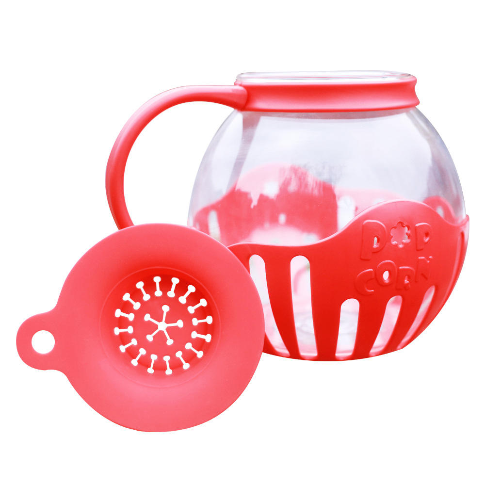 Coperchio 3 in 1 Misura i chicchi Lavabile in lavastoviglie Vetro resistente alla temperatura Microonde Micro-Pop Popcorn Popper Vetro borosilicato
