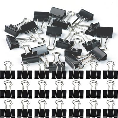 20pcs 3.2cm Black Metal Binder Clip Office Document Collection Storage Clip Stationery Ticket Long-Tail Clips Office Supplies