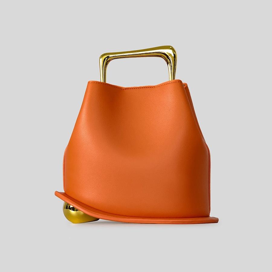 Leichter Luxus Mode Metall Tragbar Unregelmäßige Eimer Tasche Texturierte Bankett Tasche Damen Handtasche