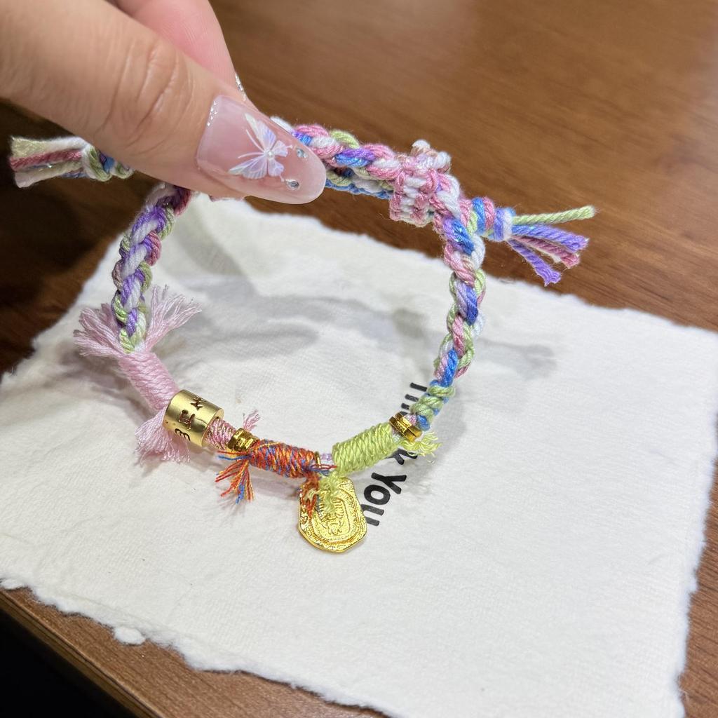 Five-Color Woven Cotton Tassel Bracelet - Ethnic-Style Dragon Boat Festival Accessory
