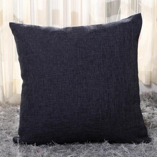 Square Linen Solid Color Soft Pillow Case Sofa Bed Cover Cushion Home