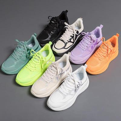Oddychające sneakersy z siateczki Flyknit: Unisex, Wygodne, Lekkie, Gruba podeszwa do codziennego biegania.