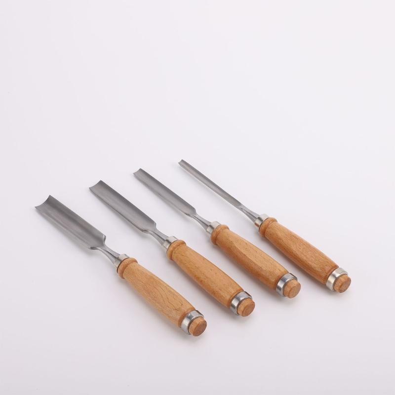 4 Piece Carpenter Chisel Set Sturdy Alloy Steel Edges Tool Wood Carving Chisel for Accuracy Woodworking Projects