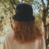CHALLENGER Women'S Metallic Logo Point Slit Shape Adjustable String Bucket Hat Black