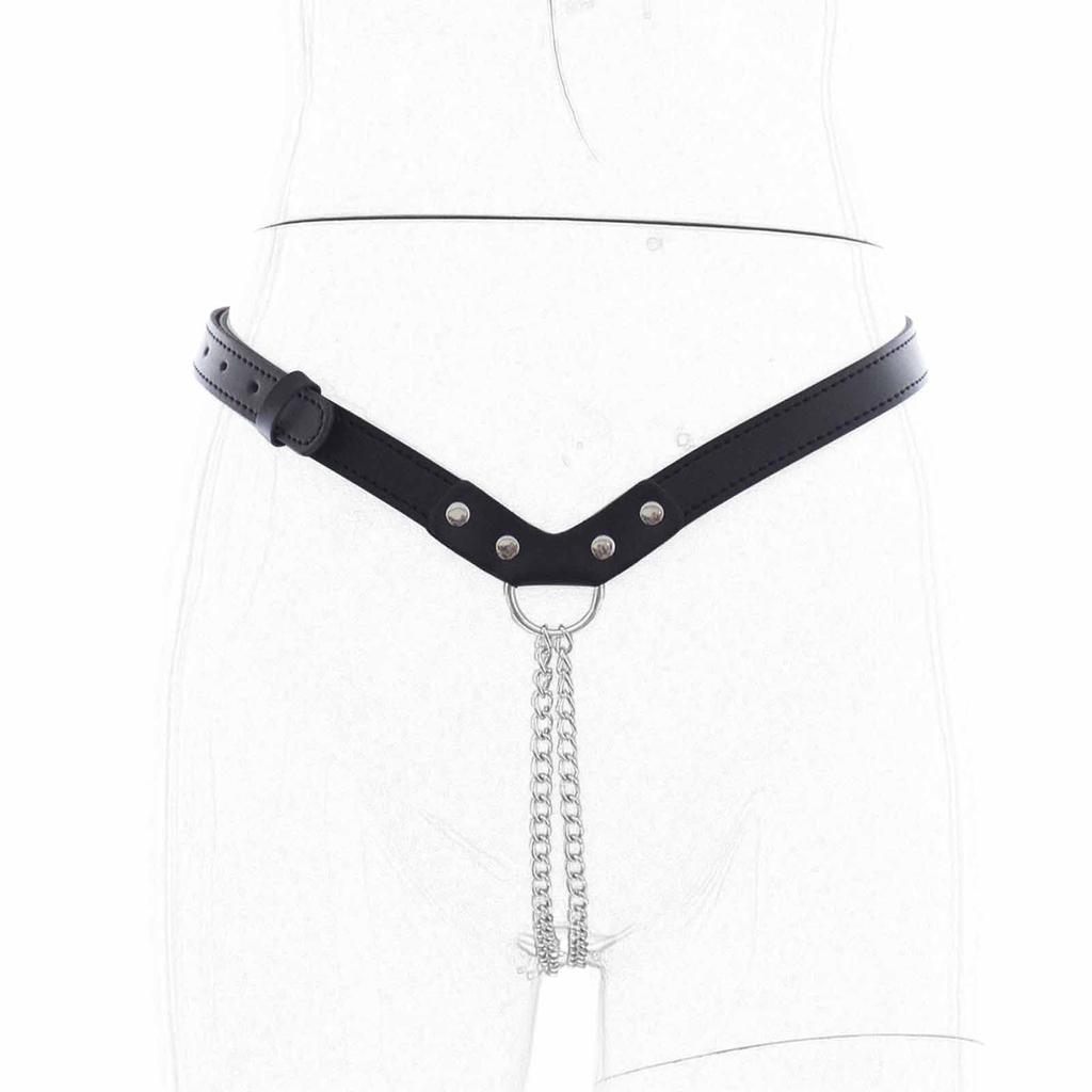 Chastity Belt for Women with Goods for Clitoris Training SM Chastity Adult SM Bondage Restraint Sexy Underwear for Slave Adjustable Chain, Women,