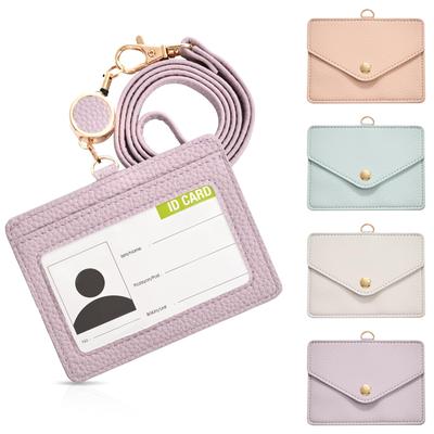 Porta-Cartão de Identidade Feminino Tonriga, Porta-Nome Horizontal, Porta-Passe com Cordão de Pescoço e Carretel Retrátil, Elegante e Popular, Crachá de Funcionário Dupla Face
