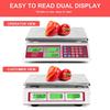 Digital Price Computing Scale 66lb/30kg Commercial Produce Scale with Stainless Steel Platform and Green Backlight LCD Display