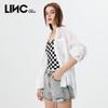 Women's Sweet Cool Black & White Plaid Crop Camisole
