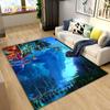 Covor 3D cu iluzie pe fundul mării, lumea subacvatică, cu delfini, rechin, covor pentru sufragerie, dormitor, canapea, preș, covoraș antiderapant