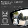 For Reversing 2Pcs Rearview Convex Mirror Clear 360 Degree Rotation Wide Angle Car Rimless Convex Parking Mirror Driving Safet