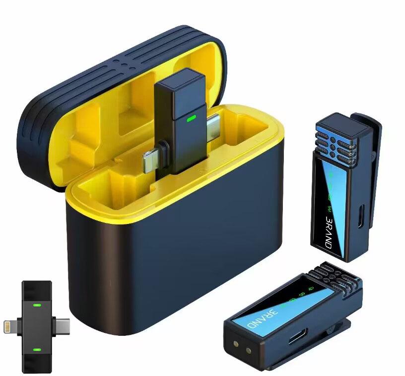 Microfon lavalieră wireless pentru streaming mobil în aer liber, interviuri și reducerea zgomotului