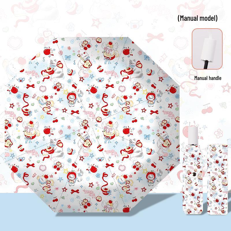 Automatic Dual-Use Cute Student Umbrella with UV Protection - Sun and Rain