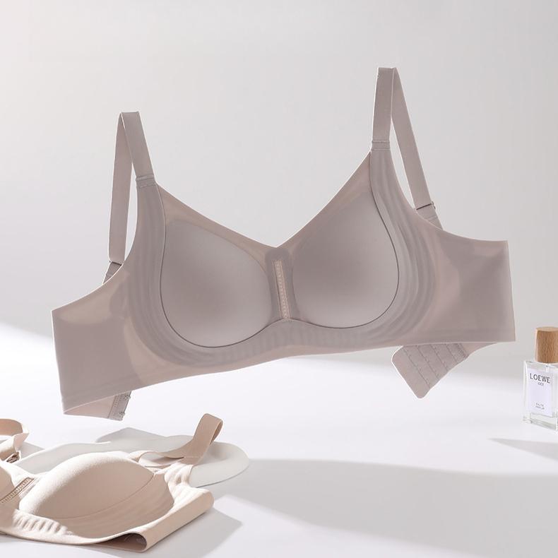 Invisible Bra Women's Underwear Breathable One-piece Fixed Cup Bra Gathering Invisible Bra Push Up Bra