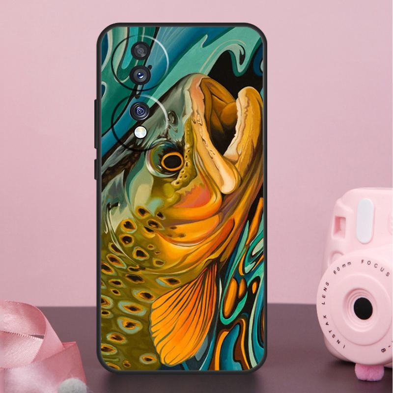 Brown Trout Fly Fishing Case For Honor 400 200 Pro 50 70 90 X9a X9b X9c X9d X8b X8c Win Magic 8 Pro 5 6 7 Lite Cover