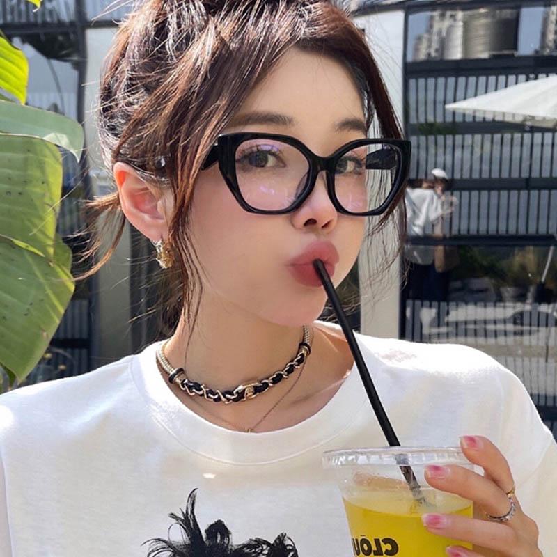 Trendy Women'S Black Frame Cat Eye Eyeglasses With Square Frame And Prescription Option  -0.5 -1.0 -2.0 -3.0 -4.0 To -6.0