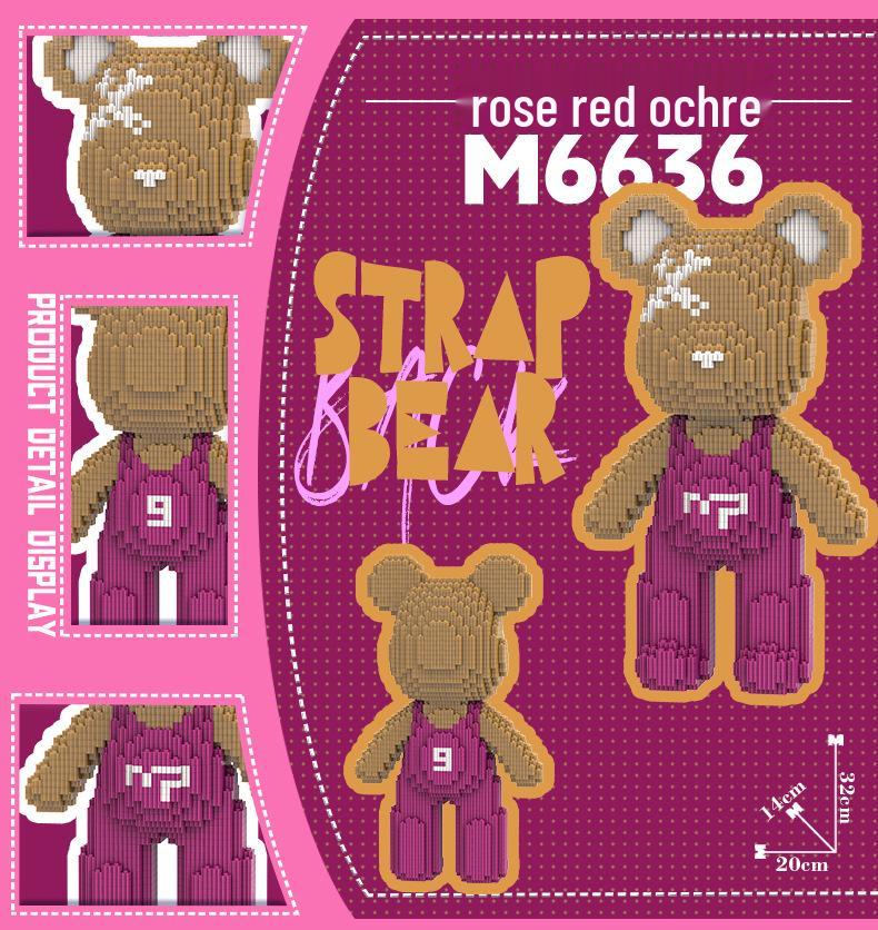 Mengpin Transparent Bear Micro Bricks Puzzle Toy for Kids - Brain Teaser Birthday Gift Figurine
