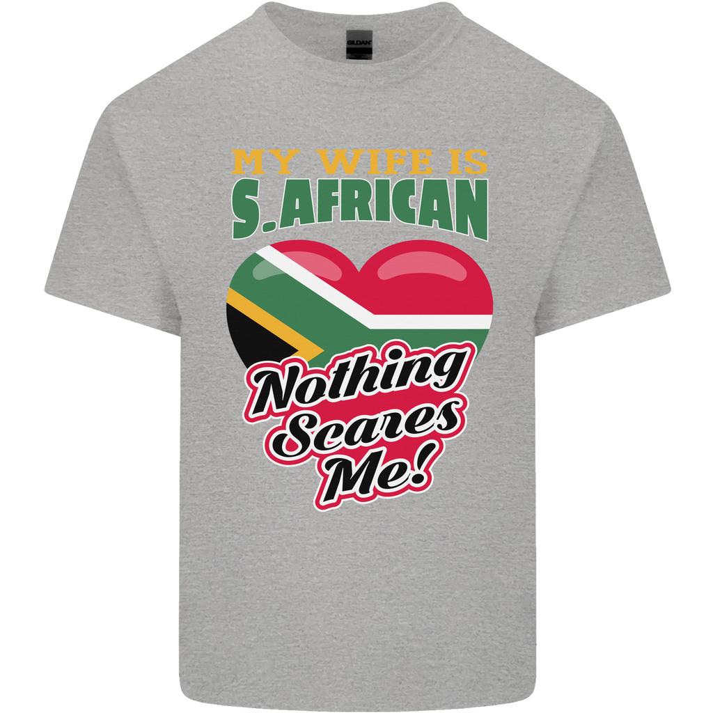 Meine Frau ist Südafrikanerin Nichts macht mir Angst Afrika Unisex Leichtes Baumwoll-T-Shirt