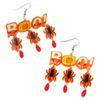 Halloween Contrasting Color Earrings Lightweight Acrylic Ear Studs Creative Stud Earring for Costume Get-Together Party