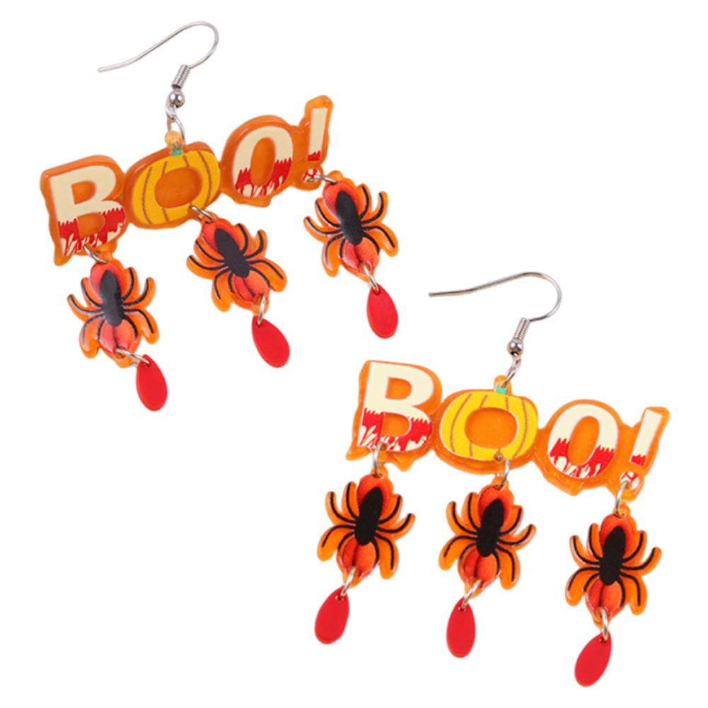 Halloween Contrasting Color Earrings Lightweight Acrylic Ear Studs Creative Stud Earring for Costume Get-Together Party
