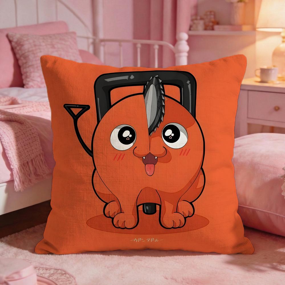 cChainsaw Manss anime Cushion Cover Premium Comfort Reversible Pillow Cove Two in One Design for Any Room  Car Interior