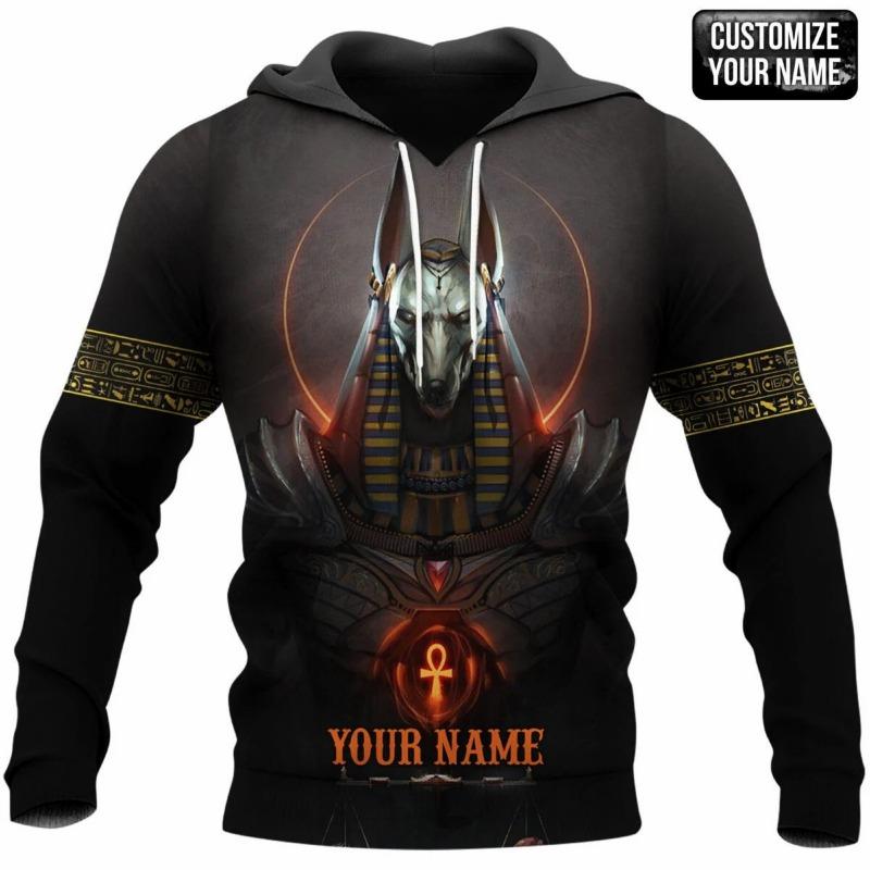 

Чоловіча толстовка Eygpt Anubis Design Hoodies 3D Print Graphic Tops Autumn Long Sleeve Streetwear Hooded Hoodie For Men Clothes 5XL