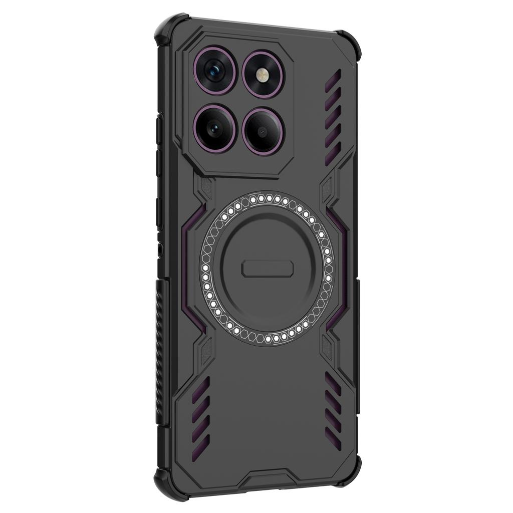 For Motorola Edge 60 Pro 5G Magnetic Case Butterfly Armor Hollow Heat Dissipation PC+TPU Phone Cover