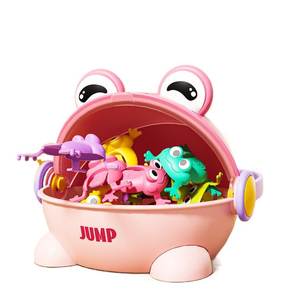 With Storage Bucket Fun Jumping Frog Toy Assorted Colors Kid Finger-press Toy  Birthday Gift