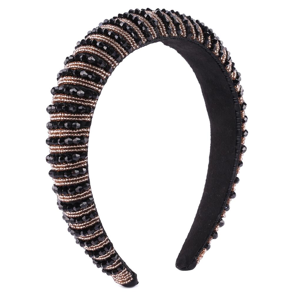 Baroque Rhinestone Headband Crystal Padded Hair Band Glittering Hair Accessories for Women Girls
